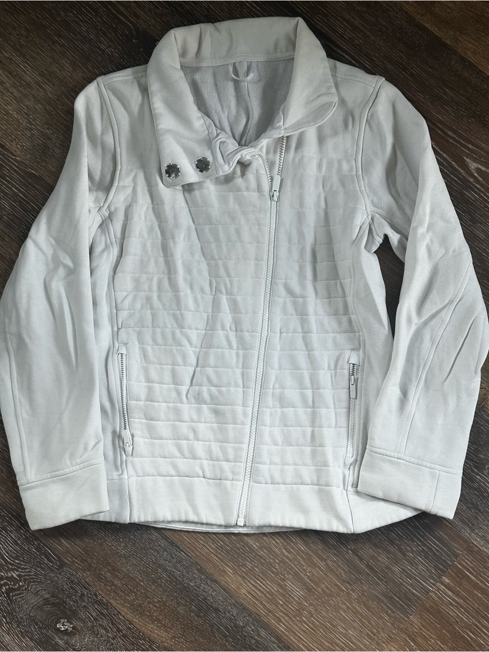 lululemon athletica White Quilted Zip-Up Jacket